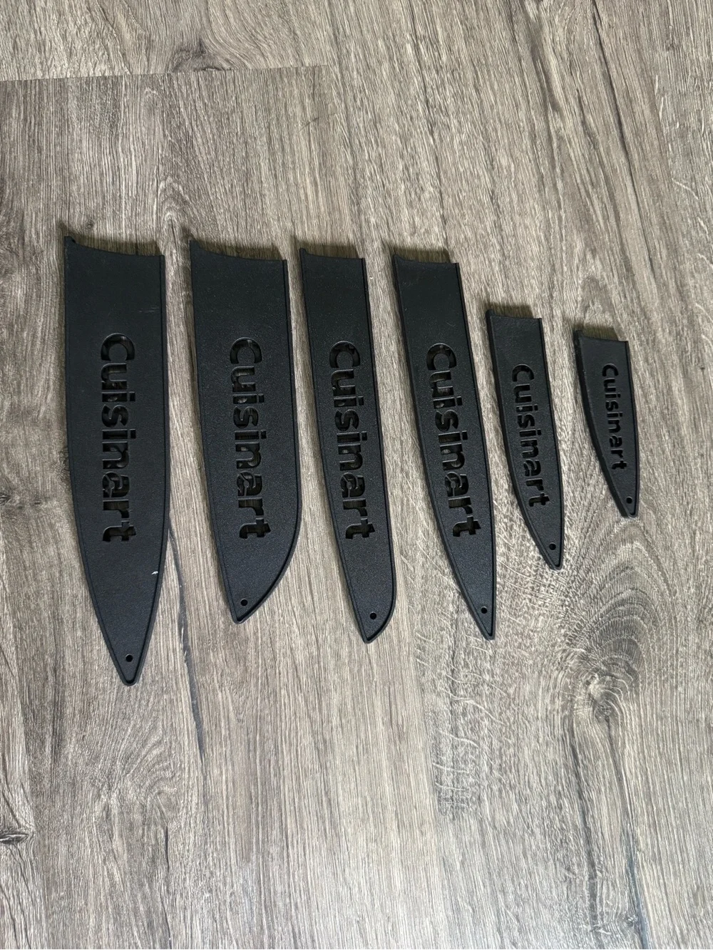 Set of Six Black Plastic Cuisinart Knife Blade Guards